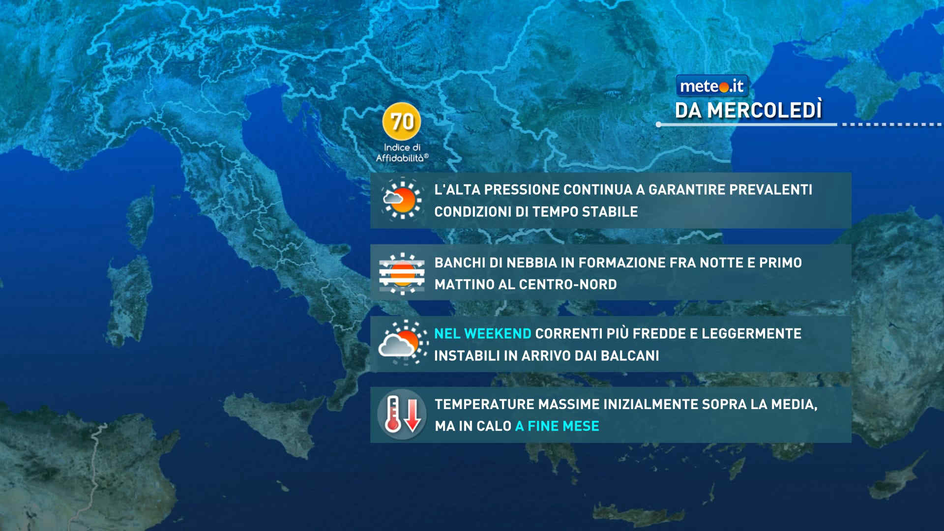 Meteo: fino a giovedì 29 stabilità e clima mite! Svolta a Ognissanti?