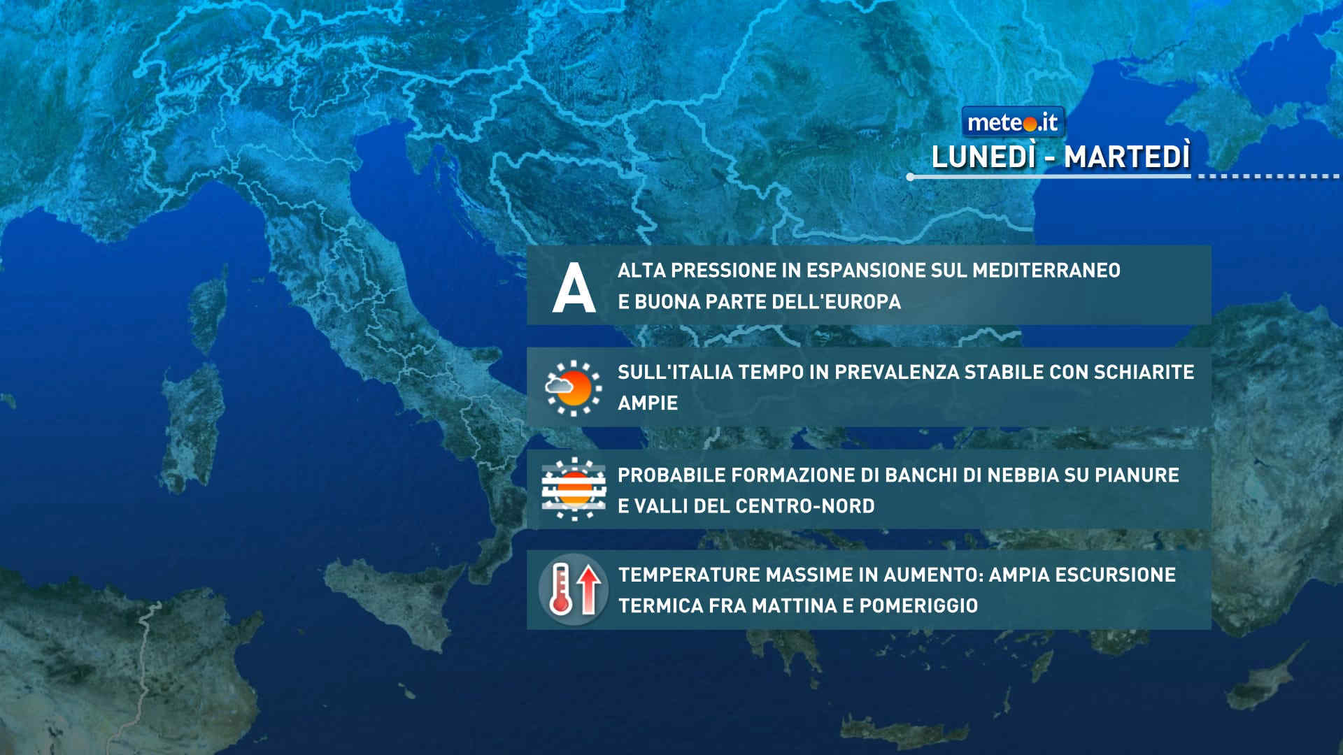 Meteo 26 ottobre: alta pressione e tempo in generale miglioramento! Le previsioni