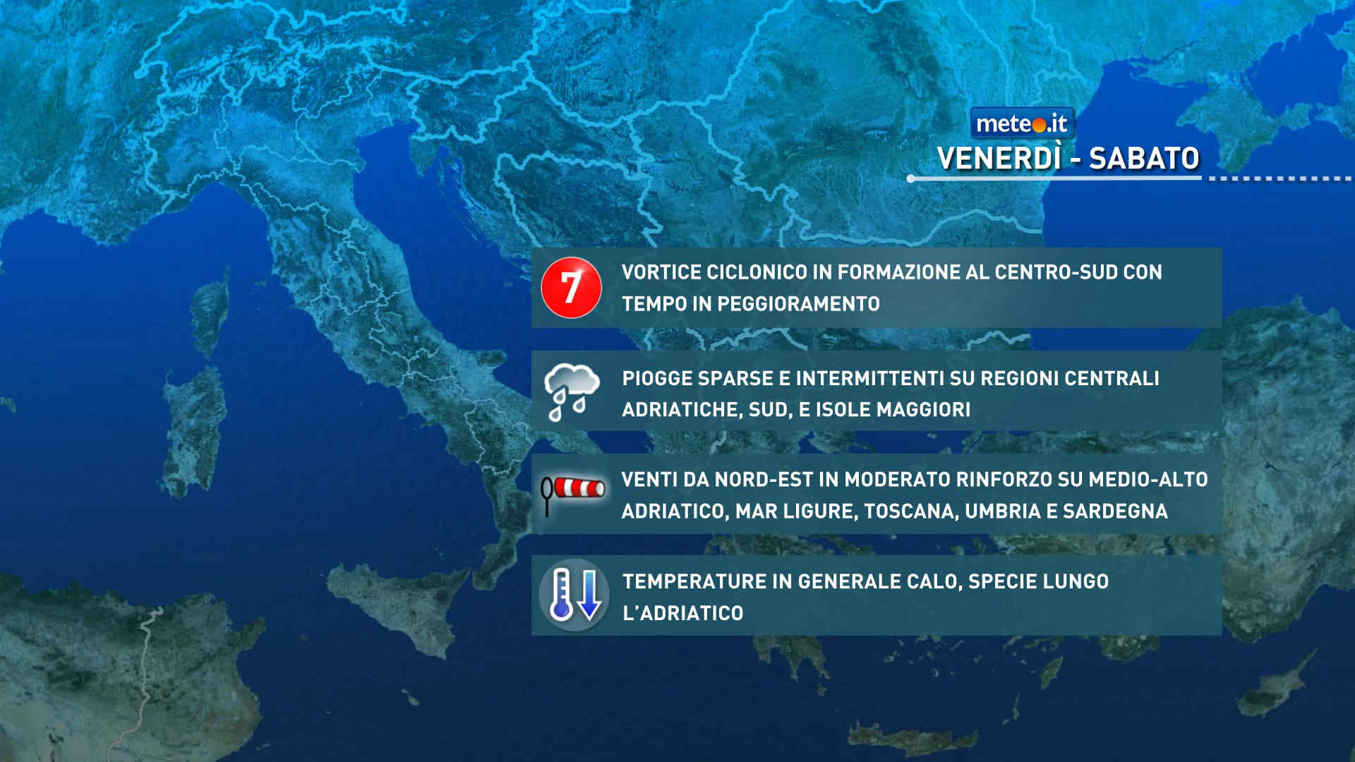 Meteo, nuovo peggioramento in arrivo con freddo e piogge al Centro-Sud