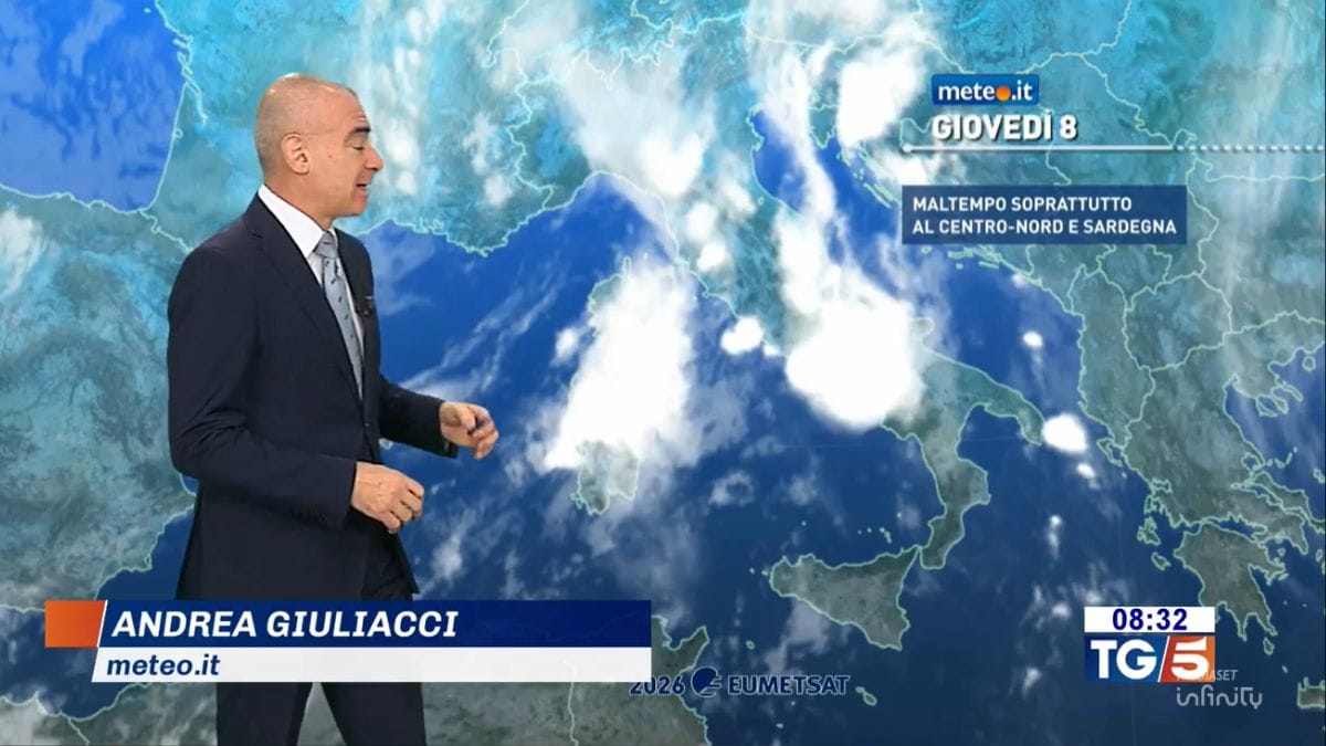 Meteo: oggi (8 ottobre) maltempo diffuso al Centro-Nord