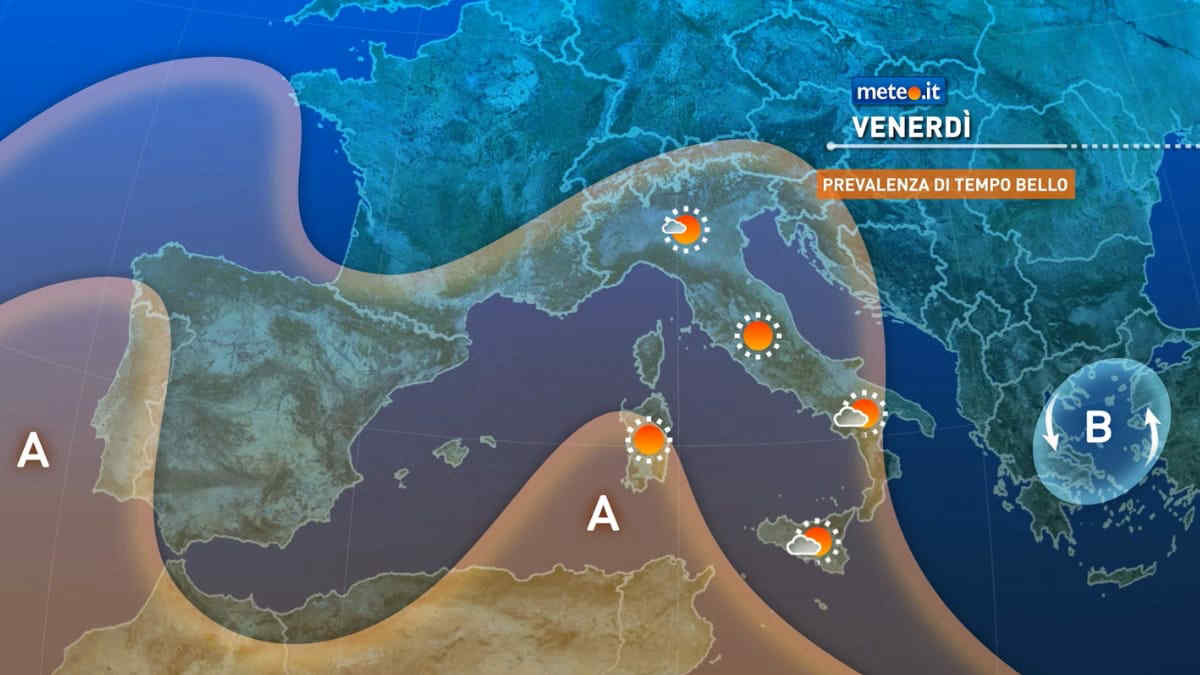 Meteo: anticiclone protagonista fino a venerdì, perturbazione in arrivo nel weekend del 17-18 ottobre